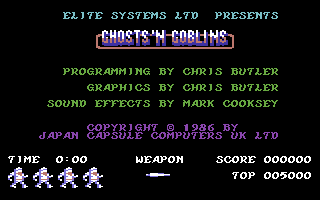 Ghosts 'N Goblins (Commodore 64) screenshot: Title screen 2