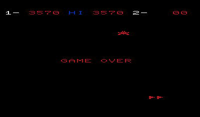Star Battle (VIC-20) screenshot: Game over.