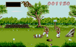 Ninja Rabbits (DOS) screenshot: Life lost