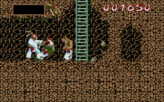 Ninja Rabbits (DOS) screenshot: Underground fight