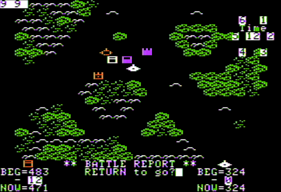 Chronicles of Osgorth: The Shattered Alliance (Apple II) screenshot: Post Skirmish Analysis