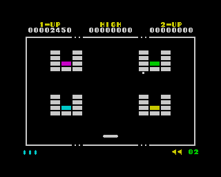 Crack-Up (ZX Spectrum) screenshot: Level 2 - these white blocks are unbreakable