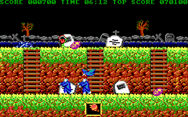 Ghosts 'N Goblins (DOS) screenshot: Look That Amount of Bones - Game Over