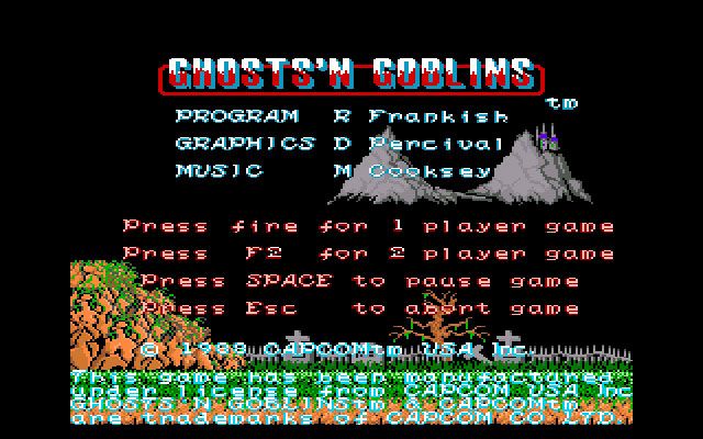 Ghosts 'N Goblins (Amiga) screenshot: Title screen