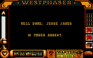 West Phaser (Atari ST) screenshot: ...and somehow survives long enough to get locked up