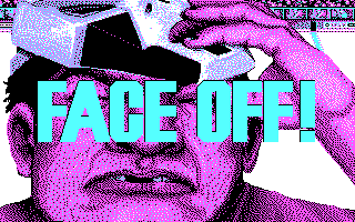FaceOff! (DOS) screenshot: Title Screen (CGA)