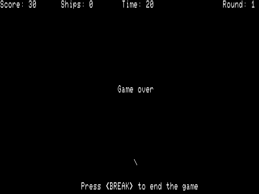 Hercules (TRS-80) screenshot: Game over
