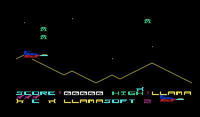 Andes Attack (VIC-20) screenshot: Starting a new game.
