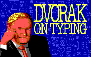 Dvorak on Typing (DOS) screenshot: Title Screen (EGA)