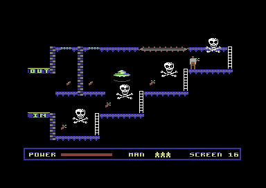 Madness (Commodore 64) screenshot: Chased by an U.F.O.