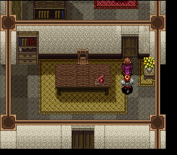 Ys V: Ushinawareta Suna no Miyako Kefin (SNES) screenshot: This Ys finally has interior locations. This guy must be rich!