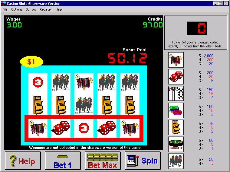 Wild Sevens Slots (Windows) screenshot: A win line on Casino Slots