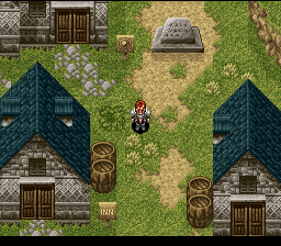 Ys V: Ushinawareta Suna no Miyako Kefin (SNES) screenshot: Another town, a quieter place