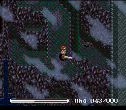 Ys V: Ushinawareta Suna no Miyako Kefin (SNES) screenshot: Foggy dungeon with rats