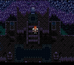 Ys V: Ushinawareta Suna no Miyako Kefin (SNES) screenshot: Mysterious purple place - Adol seems lost