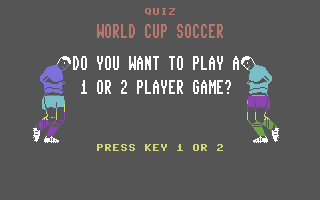 World Cup Soccer (Commodore 64) screenshot: Quiz time.