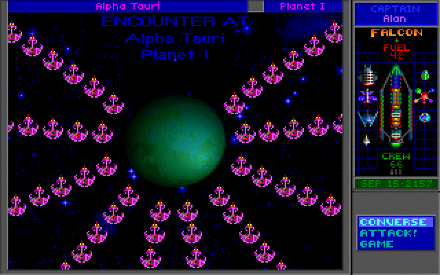 Star Control II (DOS) screenshot: Attacking a race's home planet generally isn't a good idea.