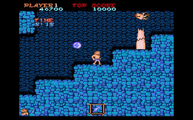 Ghosts 'N Goblins (Amiga) screenshot: "What is that horrible thing ahead of me?"