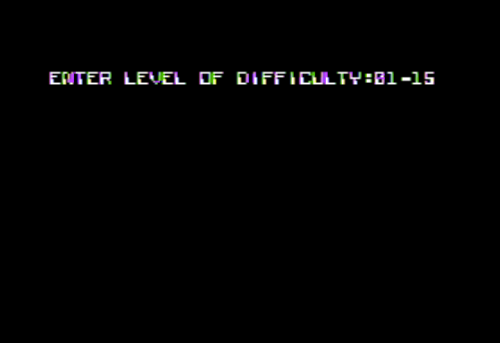 Shootout at the OK Galaxy (Apple II) screenshot: Choose Difficulty