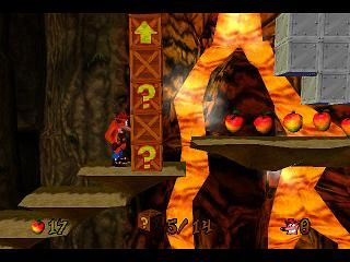 Crash Bandicoot: Warped (PlayStation) screenshot: Sign of crash games - boxes, boxes, boxes...