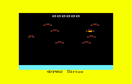 Deadly Duck (VIC-20) screenshot: Demo display on the title screen.