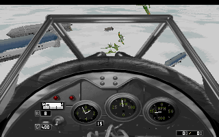 Air Power: Battle in the Skies (DOS) screenshot: Cockpit view (VGA).