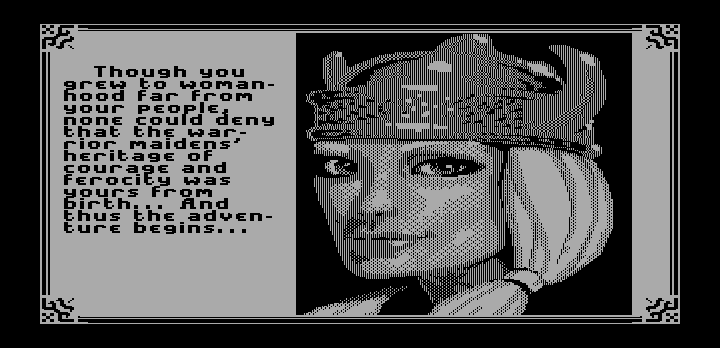 Times of Lore (DOS) screenshot: The Valkyrie character. (Hercules mode)