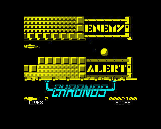 Chronos: A Tapestry of Time (ZX Spectrum) screenshot: Enemy Alert....sounds like fun!
