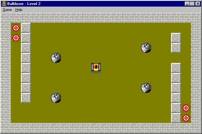 Bulldozer (Windows) screenshot: An early level in the game