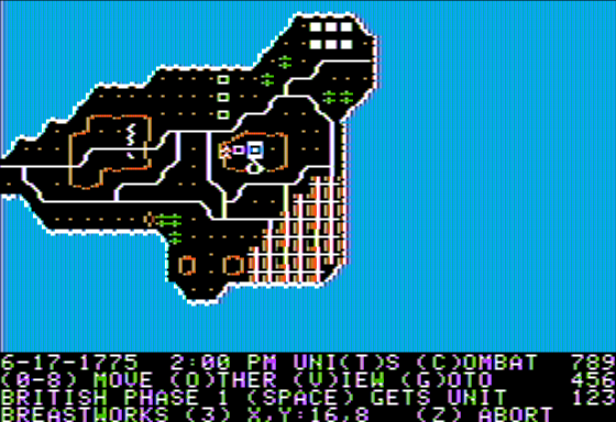 Sons of Liberty (Apple II) screenshot: Zoomed Out
