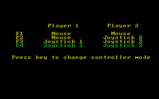 Mudpies (Atari ST) screenshot: Choosing controls