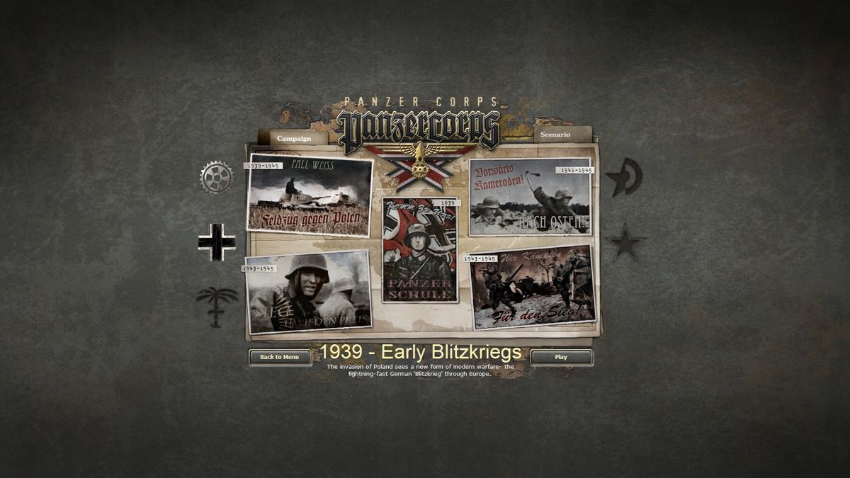 Panzer Corps: Wehrmacht (Windows) screenshot: Campaign select screen