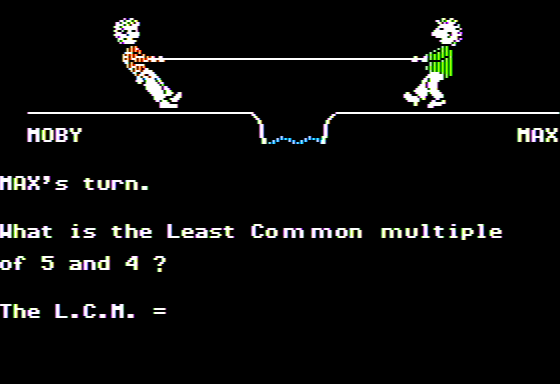 Salina Math Games: Disk Three (Apple II) screenshot: Determine Least Common Denominator