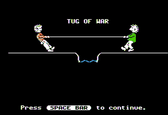 Salina Math Games: Disk Three (Apple II) screenshot: Tug of War