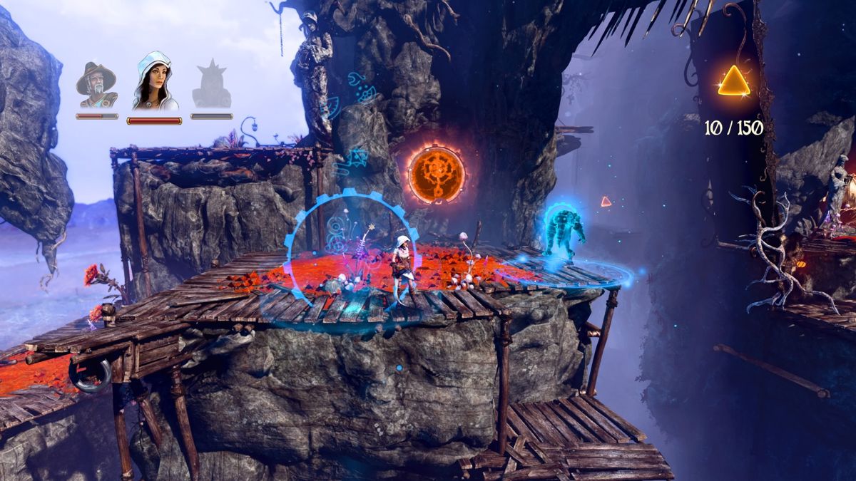Trine 3: The Artifacts of Power (PlayStation 4) screenshot: Resurrecting one of your characters