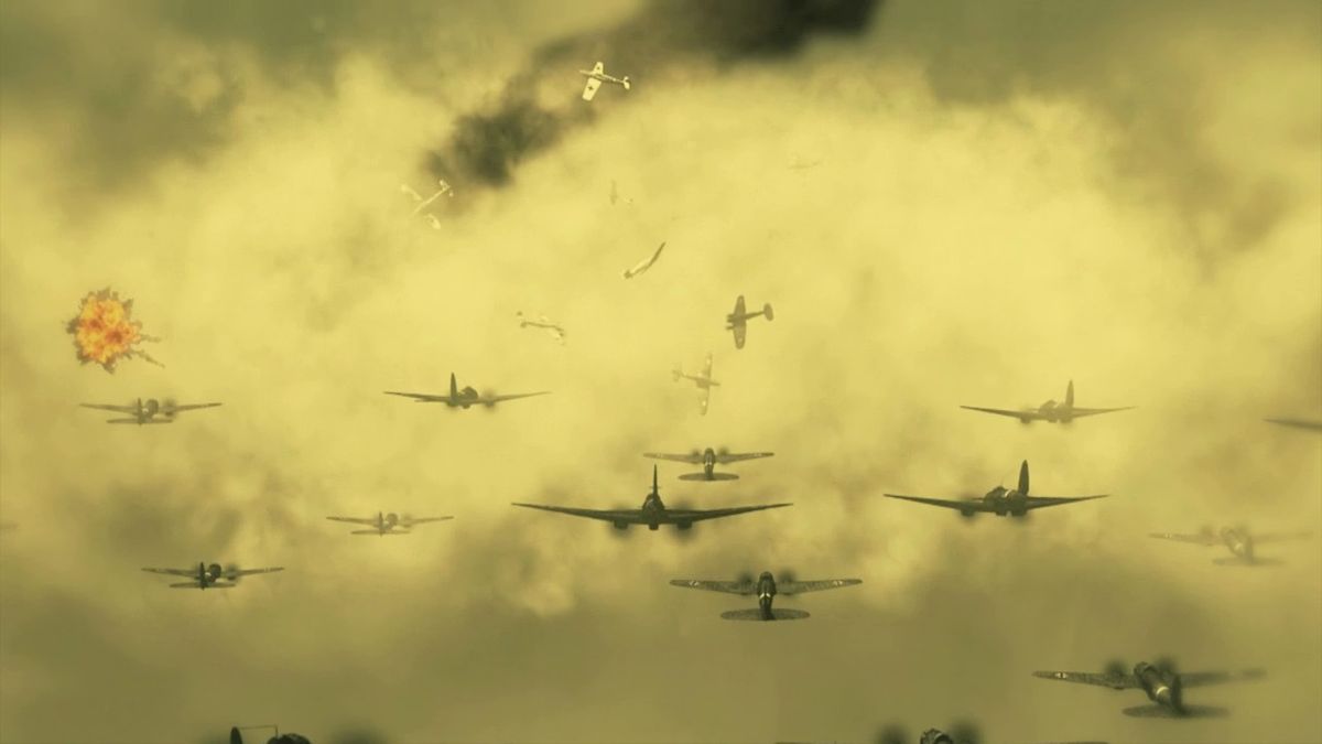 Panzer Corps: Wehrmacht (Windows) screenshot: Opening movie, air battle over Great Britain