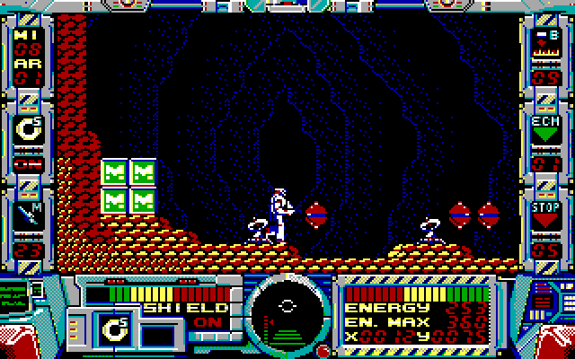 Fire Hawk: Thexder - The Second Contact (DOS) screenshot: Under attack (MCGA)