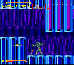 Super Valis IV (SNES) screenshot: Killed by a green warrior