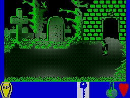 Frankenstein Jnr. (ZX Spectrum) screenshot: On cemetery