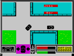 Miami Vice (ZX Spectrum) screenshot: Joes bar