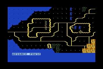 Sons of Liberty (Atari 8-bit) screenshot: Advance Phase