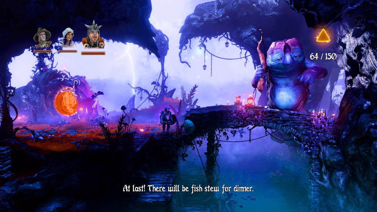 Trine 3: The Artifacts of Power (PlayStation 4) screenshot: Helping the fisherman