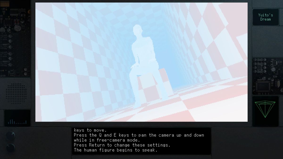 All Our Asias (Windows) screenshot: The game starts with a dream sequence which introduces the player to the keyboard controls