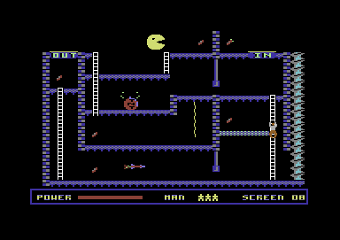 Madness (Commodore 64) screenshot: A familiar looking enemy...
