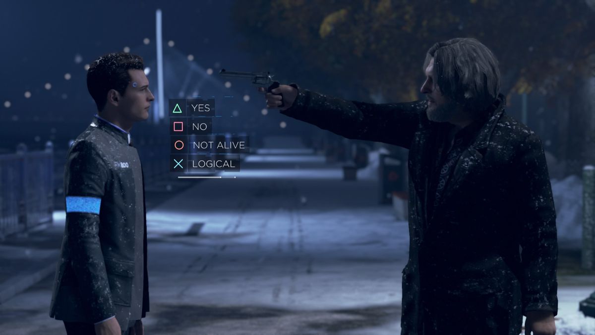 Detroit: Become Human (PlayStation 4) screenshot: Are you afraid to die?