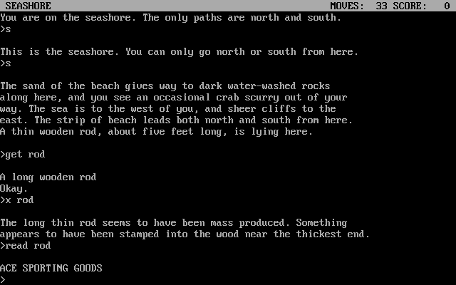 Castle Elsinore (DOS) screenshot: Found a very funny rod indeed. Ha ha ha.