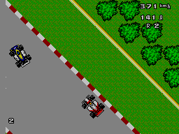 Super Racing (SEGA Master System) screenshot: Chasing the Williams car to be at first place.