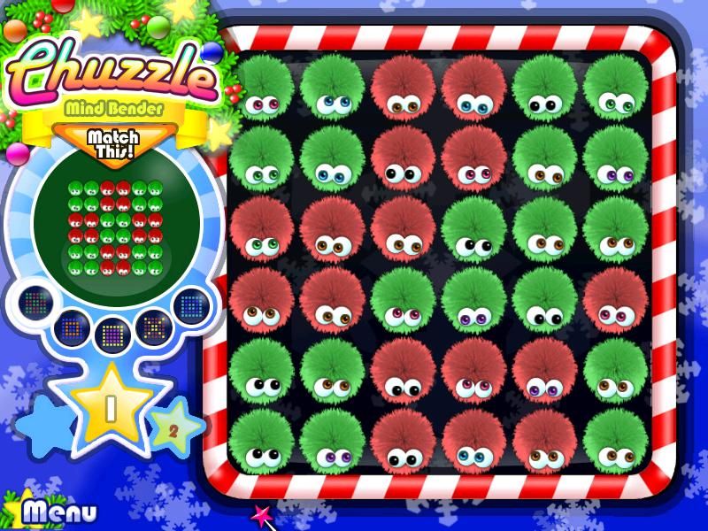 Chuzzle: Christmas Edition (Windows) screenshot: Level 1 of Mind Bender