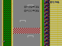 Super Racing (SEGA Master System) screenshot: Beat the lap time, I'll start in first place.