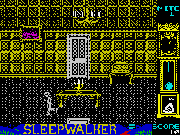 Sleepwalker (ZX Spectrum) screenshot: Exploration mansion